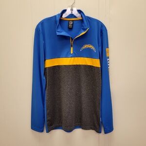 NFL Los Angeles Chargers Quarter Zip Long Sleeve Pullover Top
